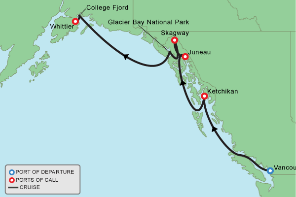 Cruise itinerary map